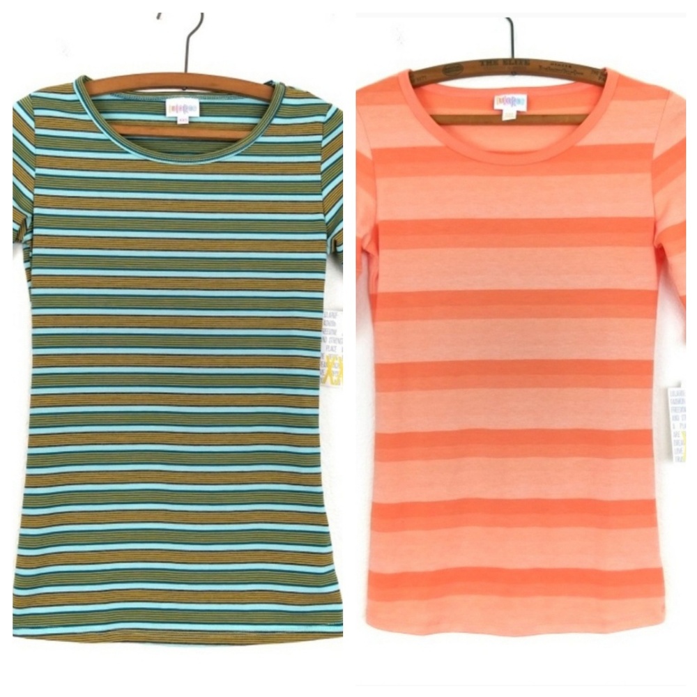 LuLaRoe Gigi Shirt Bundle Striped T-shirt Set XXS - Picture 1 of 7
